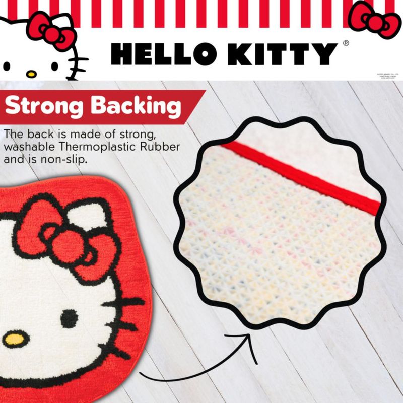 Alfombra de baño Franco Hello Kitty 66 cm × 58 cm de peluche antideslizante