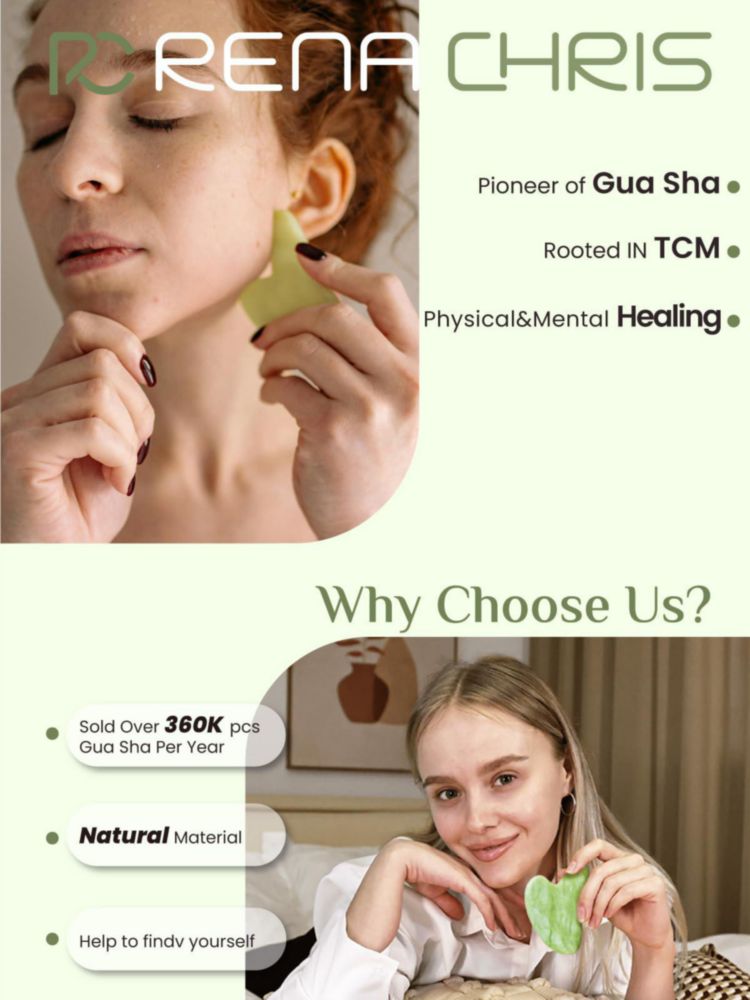 Herramienta facial Gua Sha Rena Chris verde lima