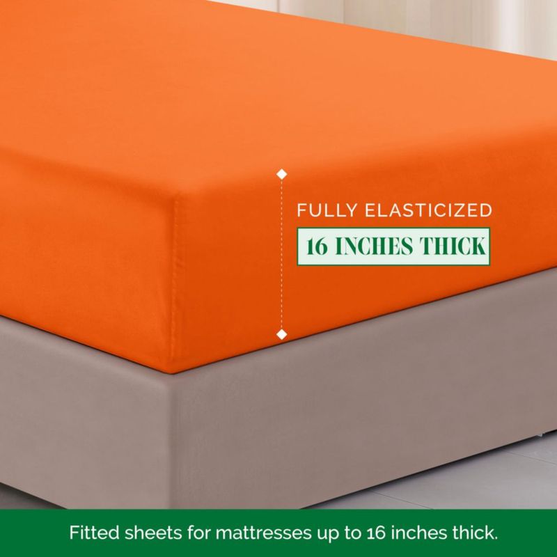 Juego de sábanas Elegante Comfort Full naranja de 4 piezas