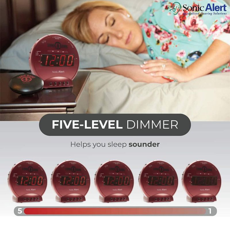Reloj Sonic Alert Sonic Bomb Loud alarma dual con agitador