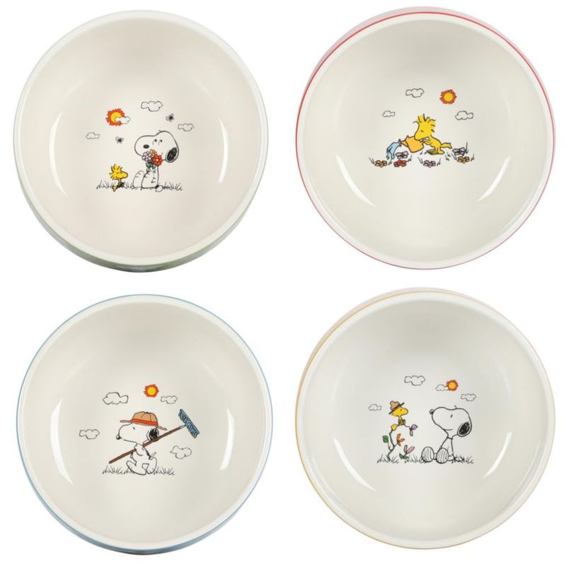 Juego de cuencos Peanuts Snoopy paquete de 4 unidades apilables cerámica de gres de 14 cm