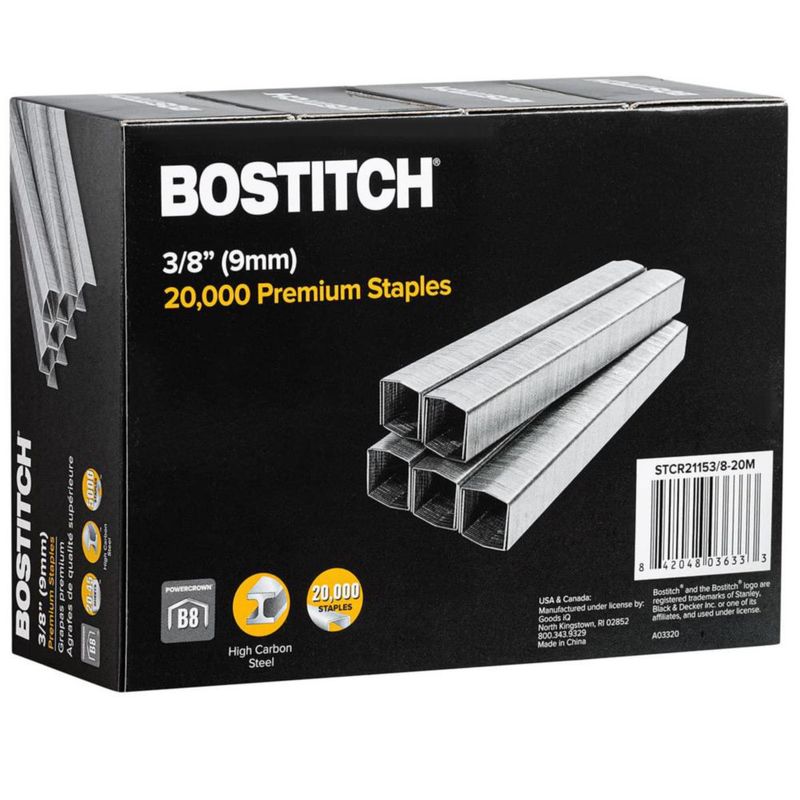 Staples Bostitch B8 PowerCrown de 3/8 pulgadas de longitud paquete de 20 000
