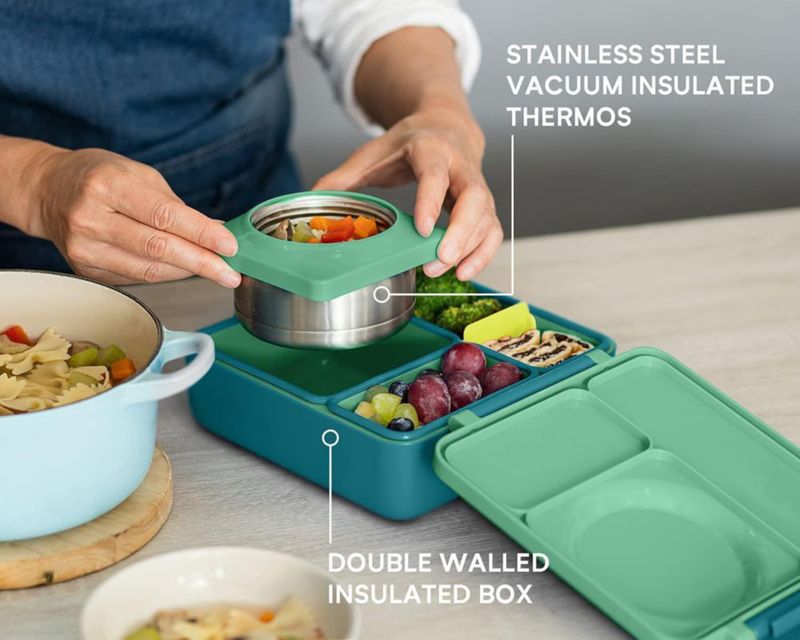 Bento Box Omie Omie Box para niños con tarro de comida termo a prueba de fugas