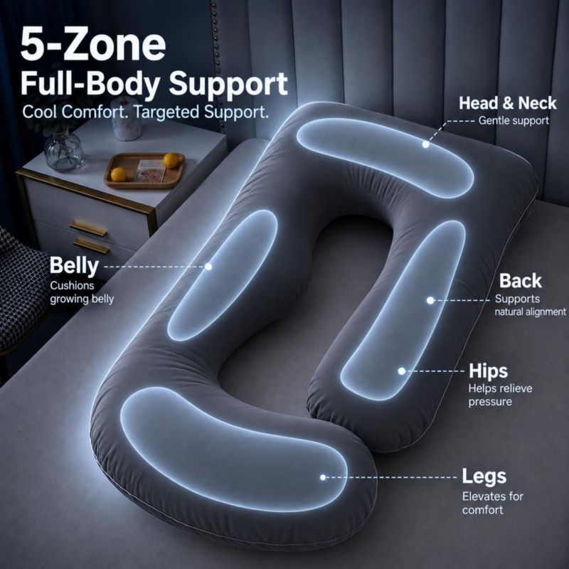 Almohada de Embarazo ALLOPERA Full Body Cooling Pro