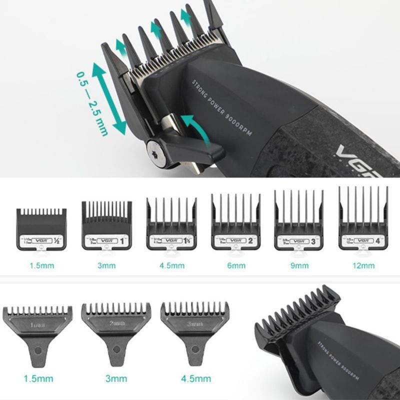 Kit de corte de cabello VGR 640S3 3 en 1 inalámbrico 9000 RPM