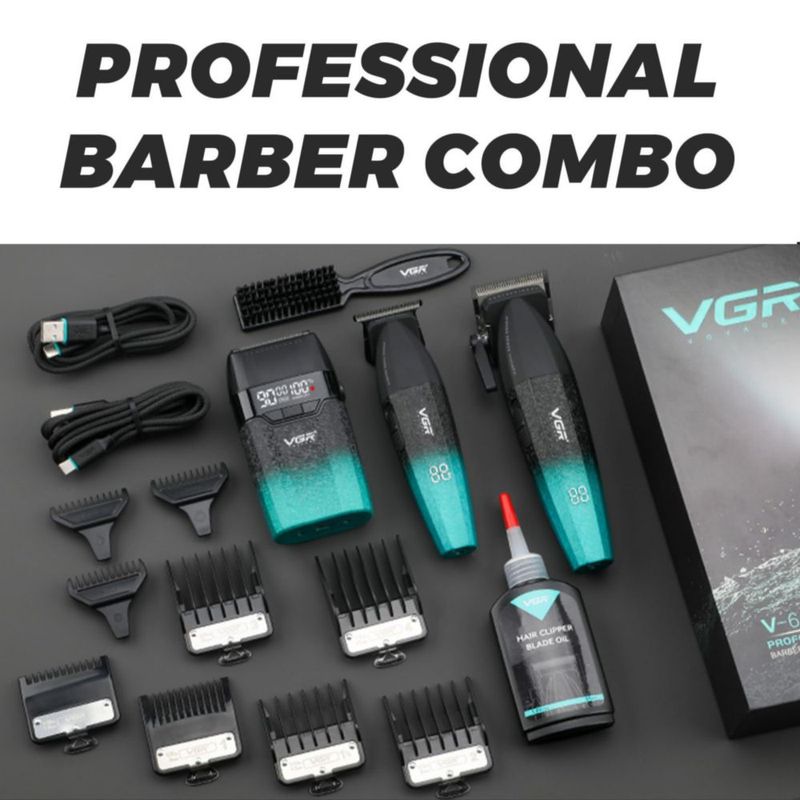Kit de corte de cabello VGR 640S3 3 en 1 inalámbrico 9000 RPM