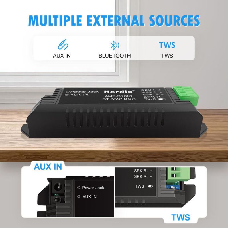 Amplificador de audio doméstico Bluetooth Herdio-01 para altavoces pasivos