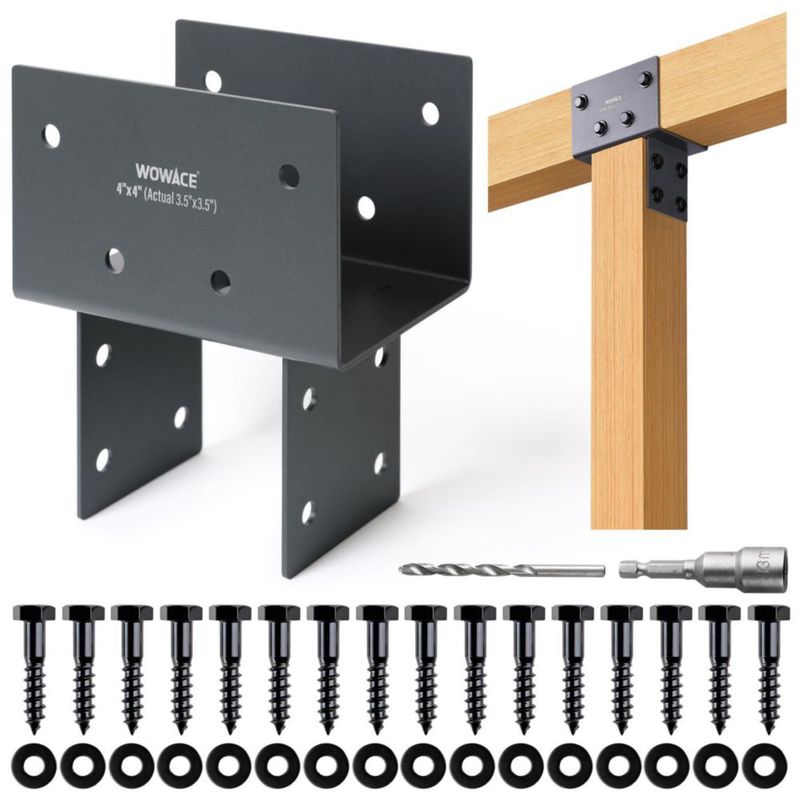 Soporte de amarre para postes WOWACE para madera de poste a viga de 4x4