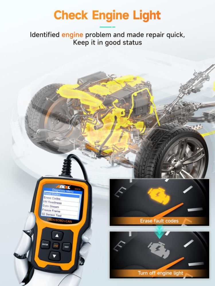 Escáner OBD2 ANCEL AD410 lector de códigos de vehículos mejorado