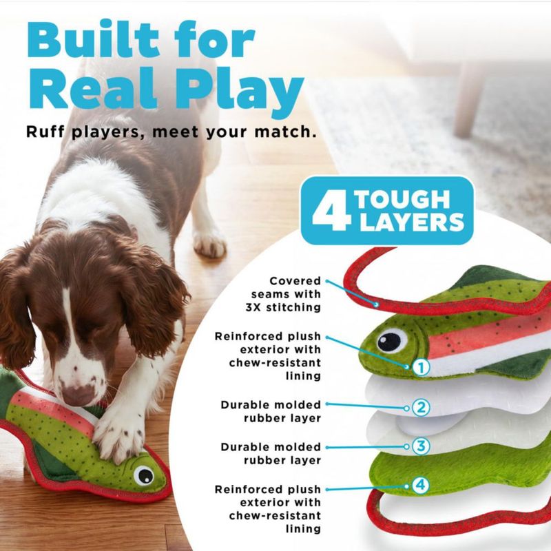 Juguete para perros Outward Hound 24 cm Trucha con sonajero
