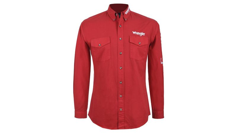 Camisa Vaquera Wrangler Hombre Manga Larga 060 Rojo | Elektra tienda en  línea México