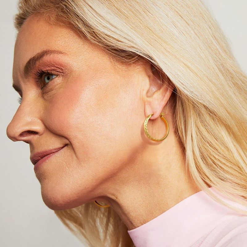 Pendientes de aro de oro 14K AIGAMIT 25 mm para mujer