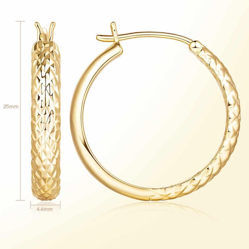 Pendientes de aro de oro 14K AIGAMIT 25 mm para mujer