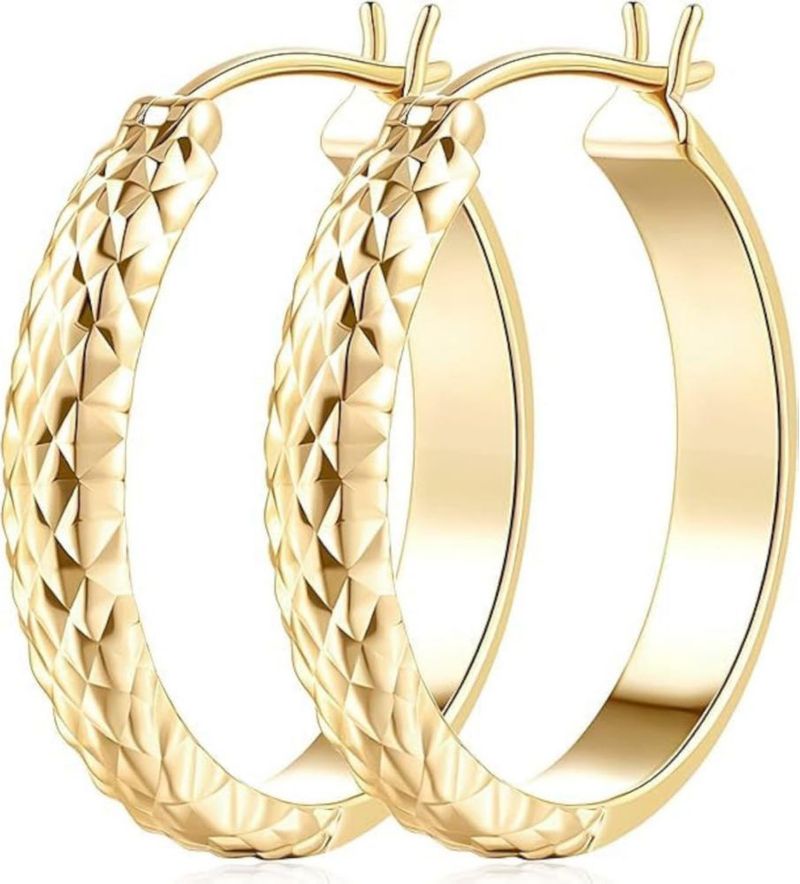 Pendientes de aro de oro 14K AIGAMIT 25 mm para mujer