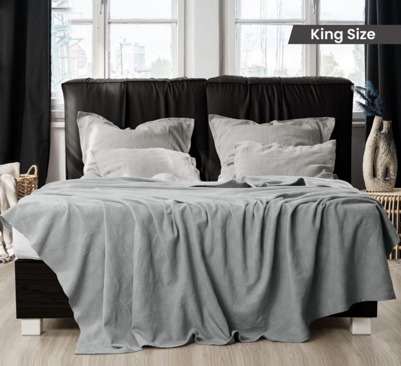 Manta térmica de algodón gris 230 × 180 cm – Utopia Bedding