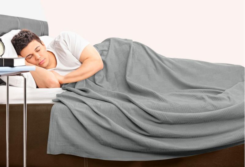 Manta térmica de algodón gris 230 × 180 cm – Utopia Bedding