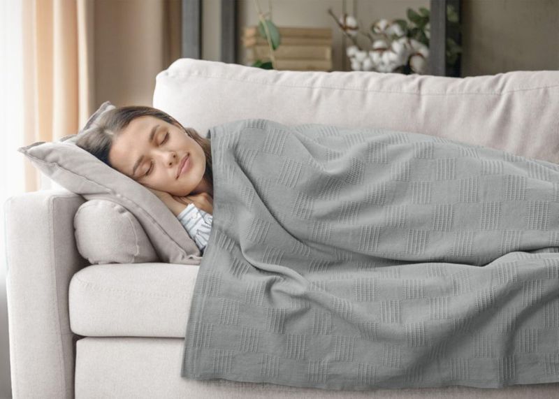 Manta térmica de algodón gris 230 × 180 cm – Utopia Bedding