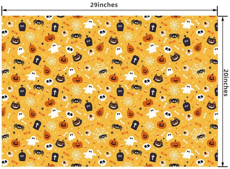 Papel de regalo PlandRichW 52 cm × 74 cm – 12 hojas para Halloween