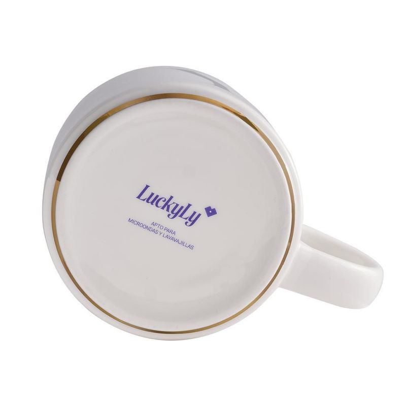 Taza luckyly 500ml térmica iniciales letras a - z marla blanca