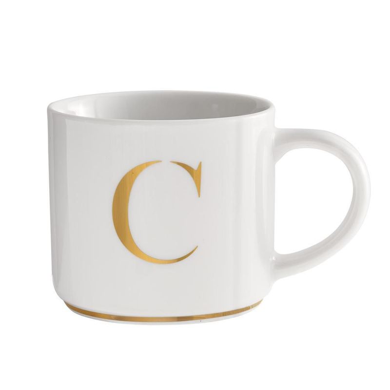 Taza luckyly 500ml térmica iniciales letras a - z marla blanca
