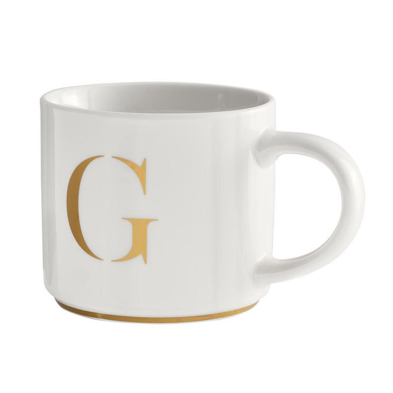 Taza luckyly 500ml térmica iniciales letras a - z marla blanca