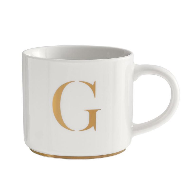 Taza luckyly 500ml térmica iniciales letras a - z marla blanca