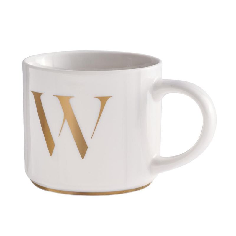 Taza luckyly 500ml térmica iniciales letras a - z marla blanca