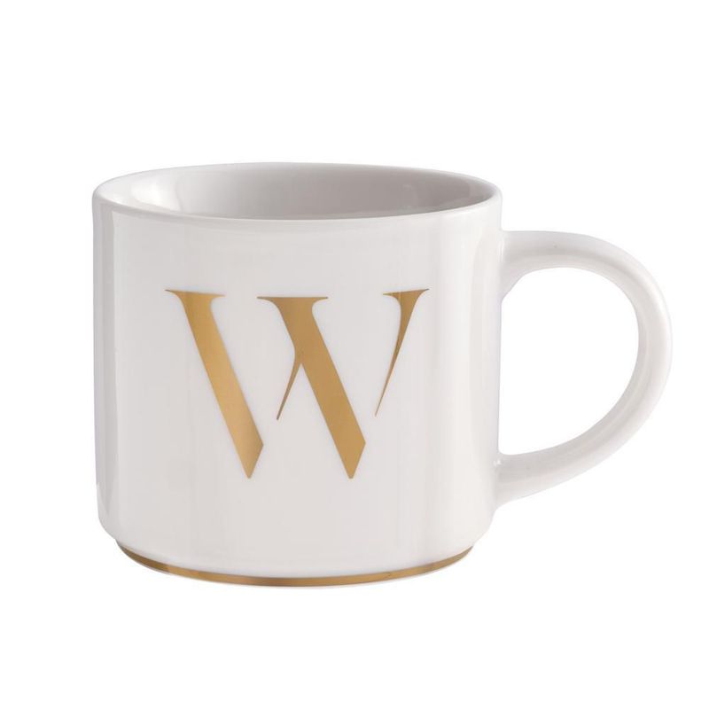 Taza luckyly 500ml térmica iniciales letras a - z marla blanca