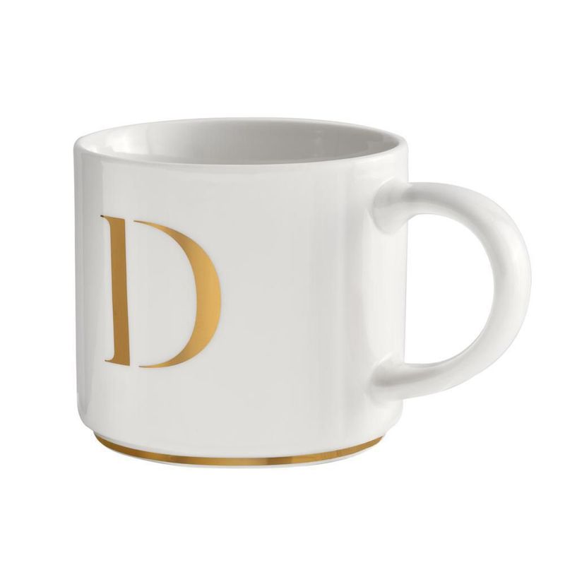 Taza luckyly 500ml térmica iniciales letras a - z marla blanca