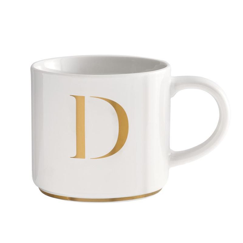 Taza luckyly 500ml térmica iniciales letras a - z marla blanca