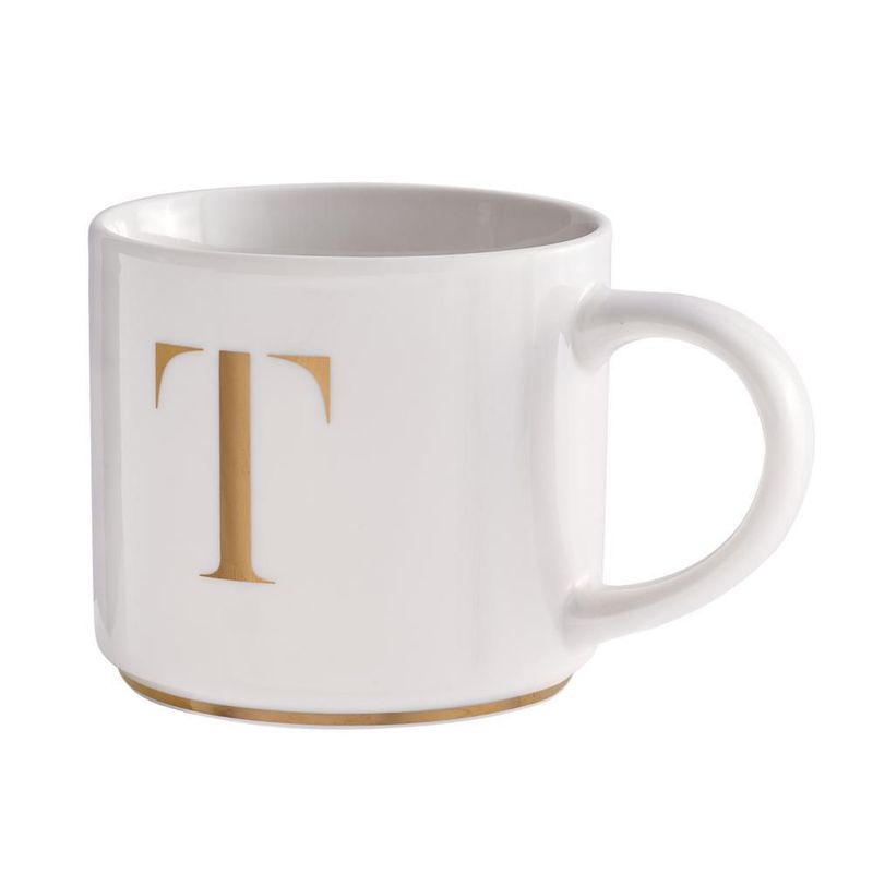 Taza luckyly 500ml térmica iniciales letras a - z marla blanca