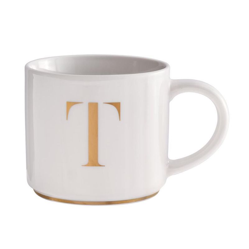 Taza luckyly 500ml térmica iniciales letras a - z marla blanca