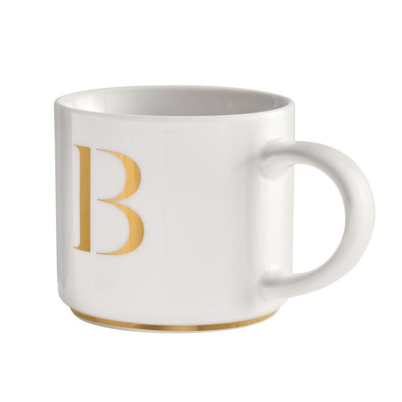 Taza luckyly 500ml térmica iniciales letras a - z marla blanca