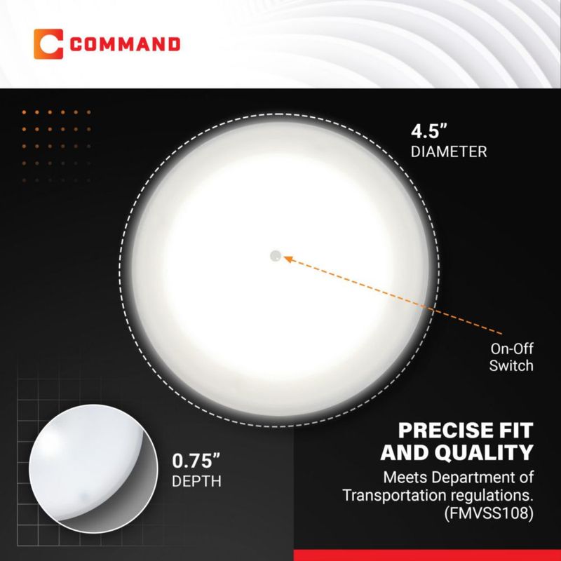 Luz de techo Command Electronics 11 cm 12 V (2 unidades)