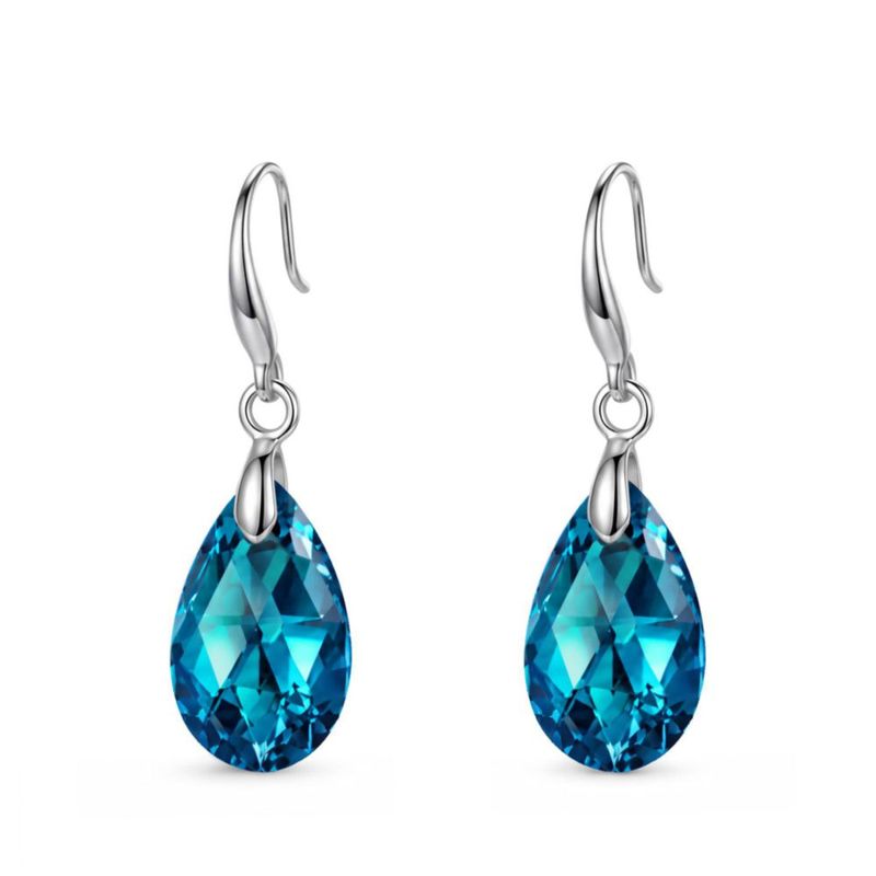 Pendientes EVEVIC de Cristal Austriaco en Forma de Gota con Gancho Francés