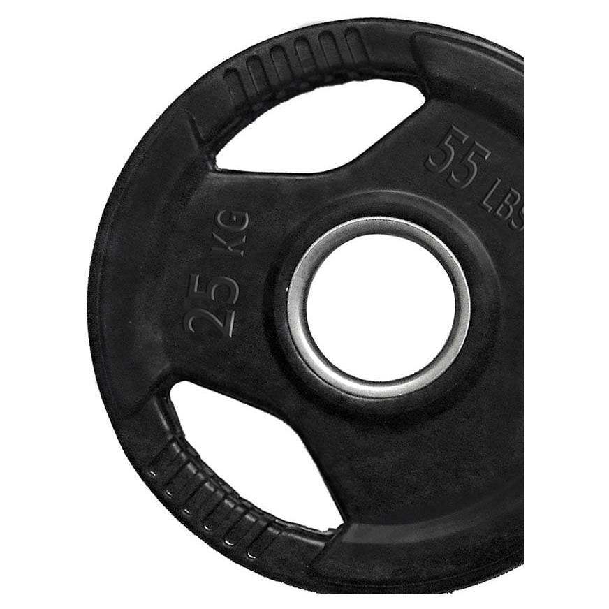 Par De Discos Olimpicos Tayga Rubber 55 Lb/25 Kg 3 Agarres Negros ...