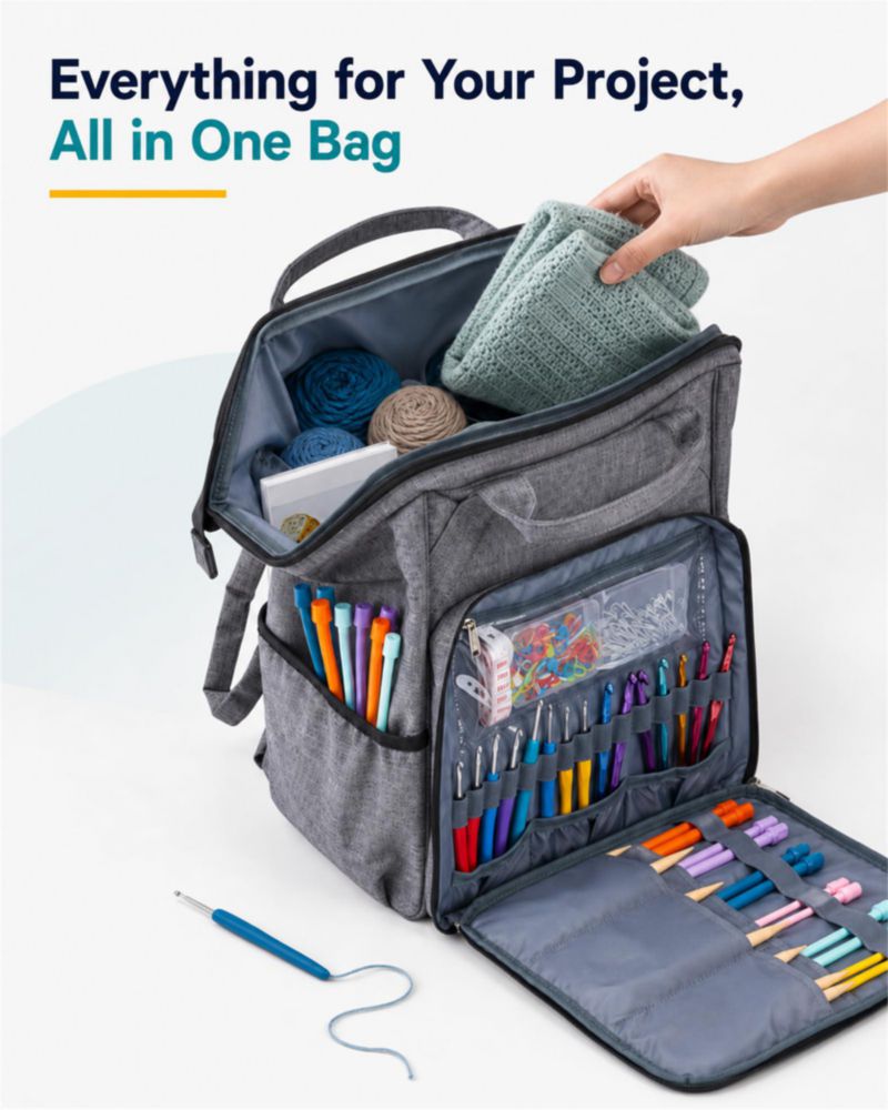 Bolsa de crochet HOMEST para almacenar ovillos y accesorios de tejido