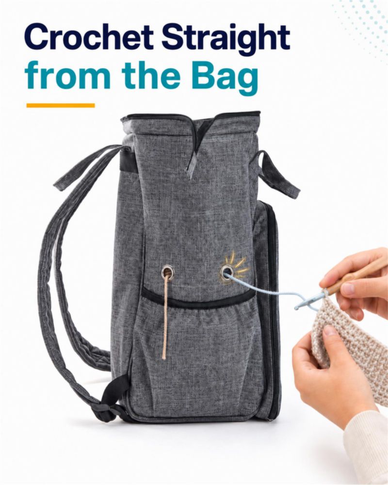 Bolsa de crochet HOMEST para almacenar ovillos y accesorios de tejido
