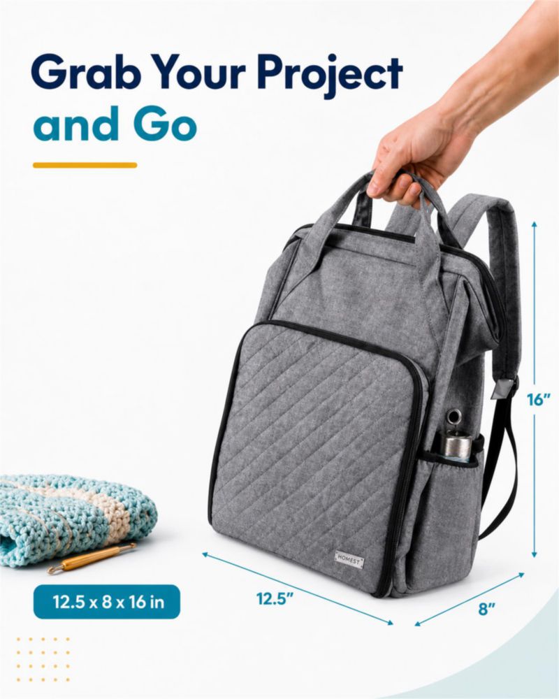 Bolsa de crochet HOMEST para almacenar ovillos y accesorios de tejido