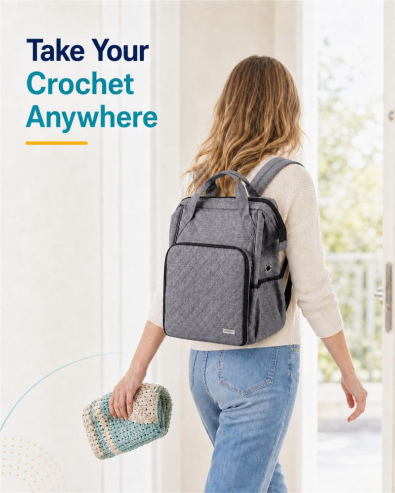 Bolsa de crochet HOMEST para almacenar ovillos y accesorios de tejido