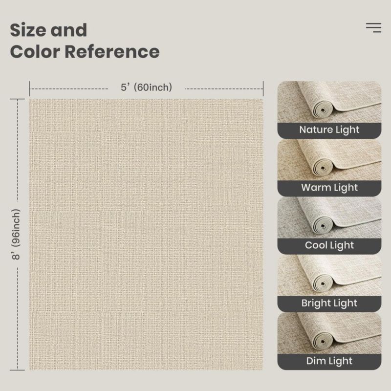 Alfombra Valenrug 152x244 cm Lavable Beige de Pelo Alto-Bajo