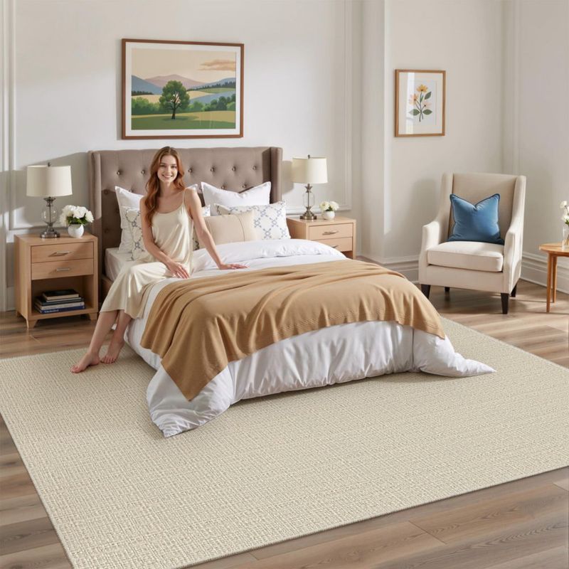 Alfombra Valenrug 152x244 cm Lavable Beige de Pelo Alto-Bajo