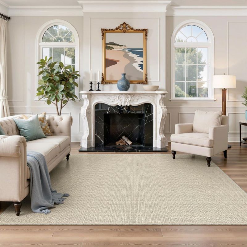 Alfombra Valenrug 152x244 cm Lavable Beige de Pelo Alto-Bajo