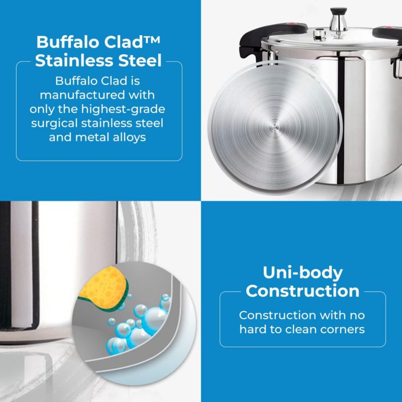 Olla a presión BUFFALO 14 L de acero inoxidable