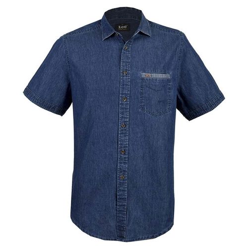 Camisa Casual Lee Manga Corta De Hombre S58 Azul