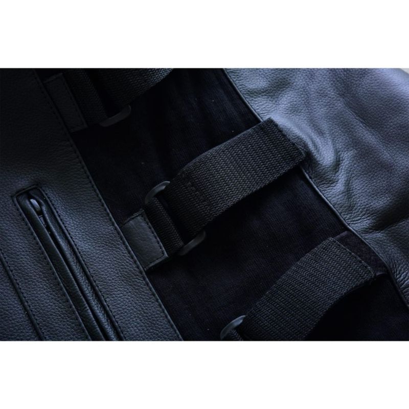 CHALECO Leatherick Warrior XL Negro de Cuero Dividido