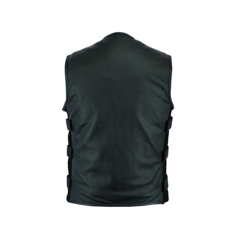CHALECO Leatherick Warrior XL Negro de Cuero Dividido