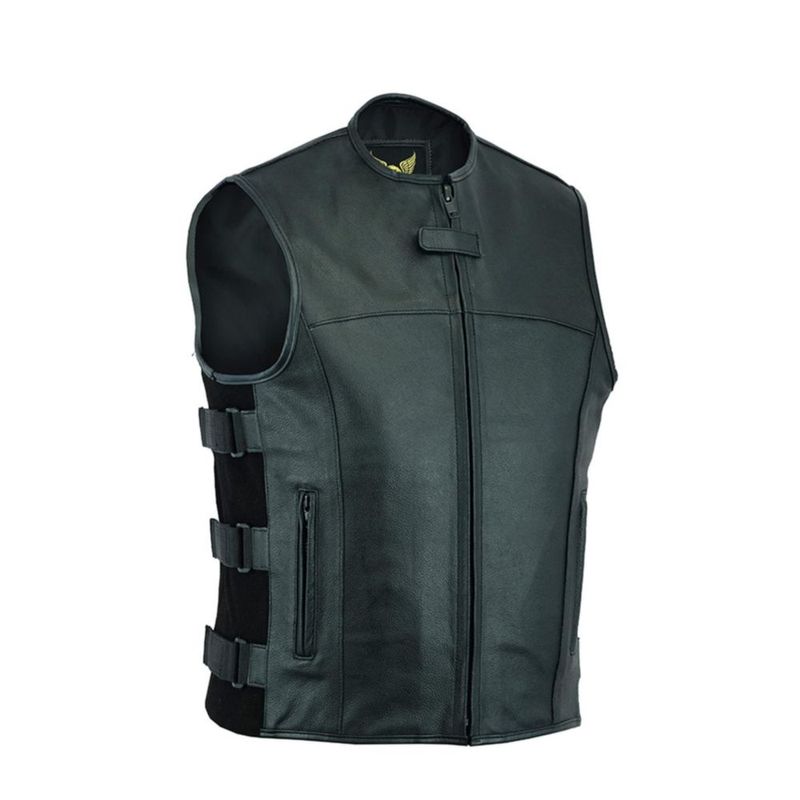 CHALECO Leatherick Warrior XL Negro de Cuero Dividido