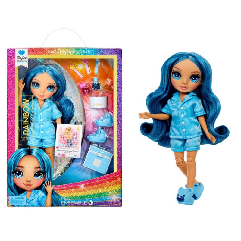 Muñeca de moda Rainbow High Jr High PJ Party Skyler Blue 9