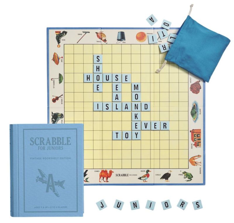 Juego de mesa WS Game Company Scrabble para niños – Edición vintage de estantería